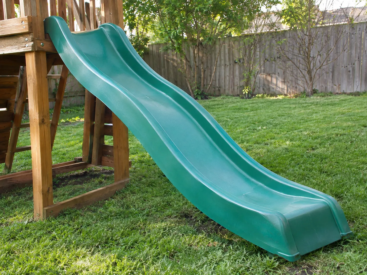 Illustrative view of backyard slide removal structure details