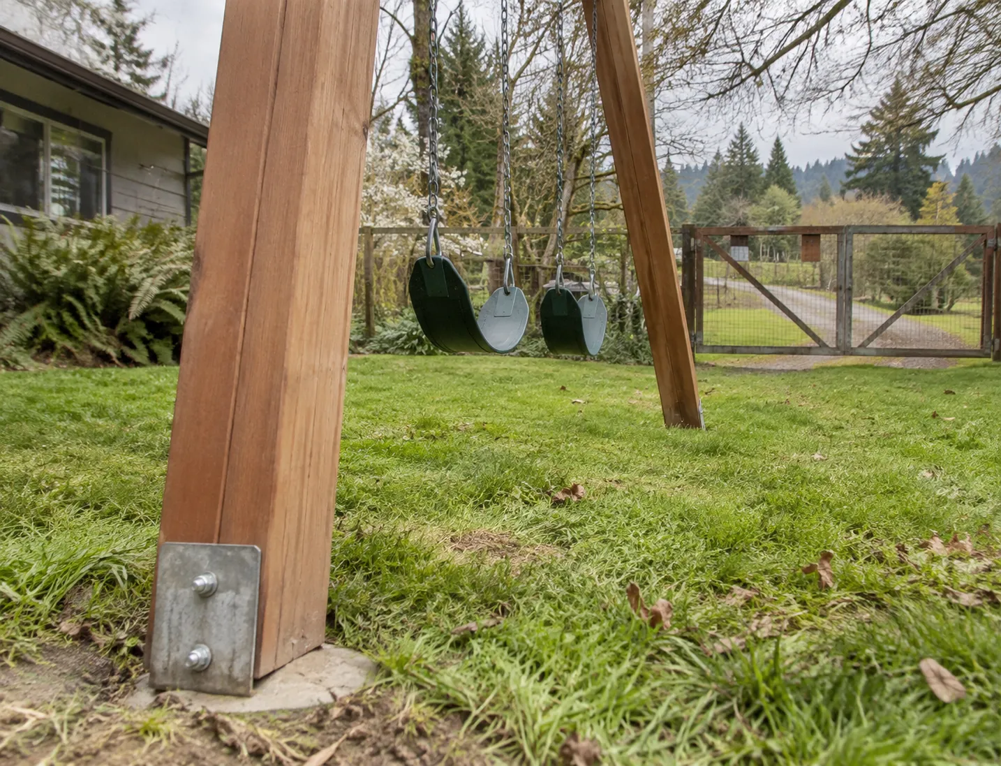 Illustrative view of swing set removal structure details